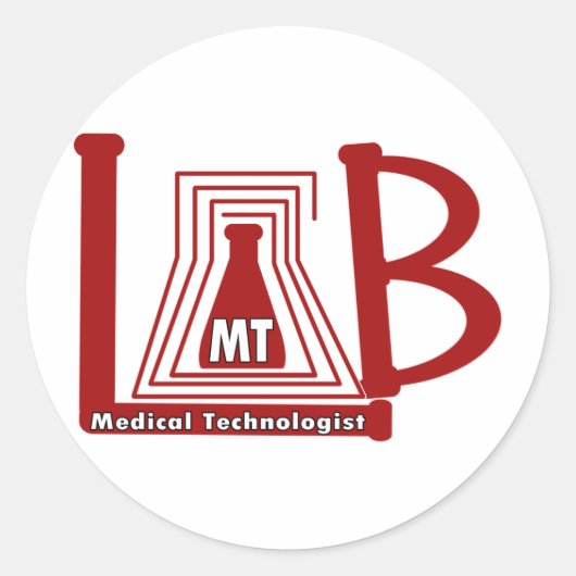 STICKER ROND LAB FLASK LOGO MT - TECHNOLOGUE MÉDICALE (Devant)