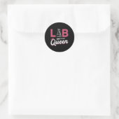 Sticker Rond Lab Tech Laboratoire de la reine Technicien scient (Sac)