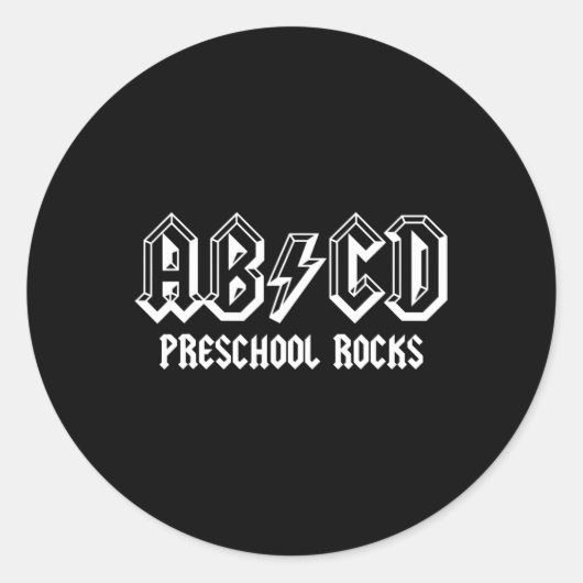 Sticker Rond L'Abcd Revient À L'École Préscolaire Rocks Fun Tea (Devant)