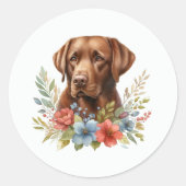 Sticker Rond Laboratoire de chocolat Floral (Devant)