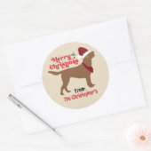 Sticker Rond Laboratoire de chocolat Labrador Joyeux Noël (Enveloppe)