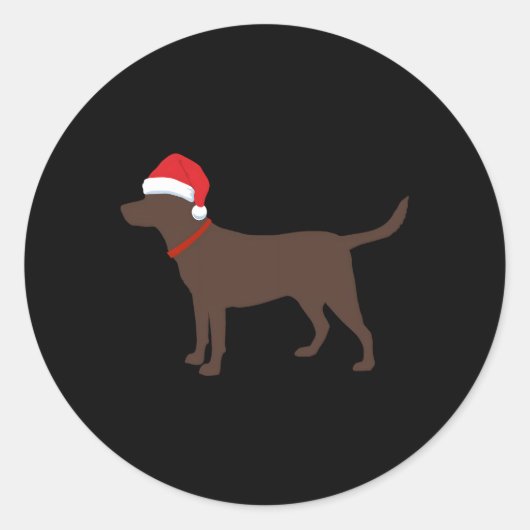 Sticker Rond Laboratoire de chocolat Père Noël Labrador (Devant)