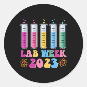 Sticker Rond Laboratoire de technicien Médicale Semaine de labo