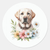 Sticker Rond Laboratoire jaune Floral (Devant)