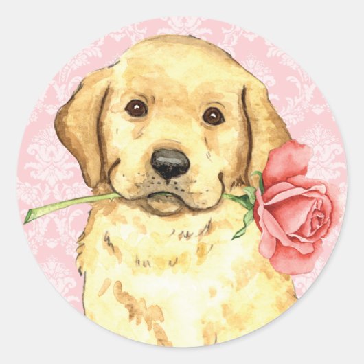 Sticker Rond Laboratoire Jaune Rose Valentine (Devant)