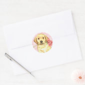Sticker Rond Laboratoire Jaune Rose Valentine (Enveloppe)