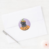 Sticker Rond Laboratoire noir d'Halloween (Enveloppe)
