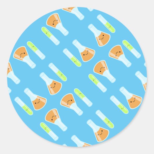 Sticker Rond Laboratoire scientifique de Kawaii (Devant)
