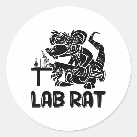Sticker Rond Laboratoire Technique Laboratoire Chimiste de Rat (Devant)