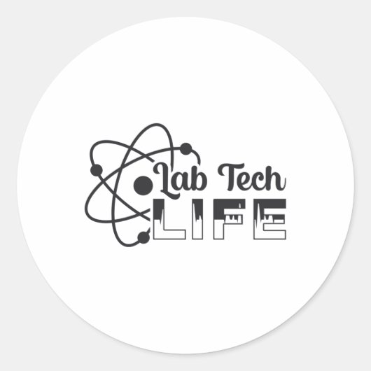 Sticker Rond Laboratoire Technique Vie Laboratoire Science Tech (Devant)