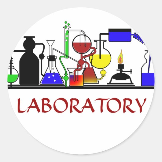 STICKER ROND LABORATOIRE WARE - CONFIGURATION LABORATOIRE GLASS (Devant)