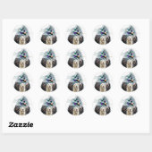 Sticker Rond Labradoodle Cadeaux de Noël (Feuille)