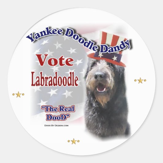 Sticker Rond Labradoodle Cadfts (Devant)