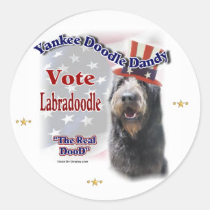 Sticker Rond Labradoodle Cadfts