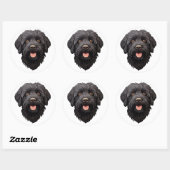 Sticker Rond Labradoodle Chien noir (Feuille)