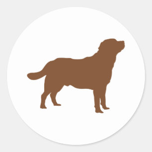 Sticker Rond Labrador Brown Standing Lab Silhouette