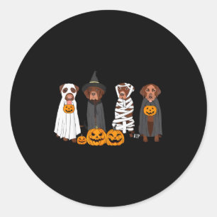 Sticker Rond Labrador brun Halloween Fantôme Soky Lab au Chocol