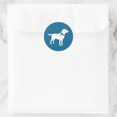 Sticker Rond Labrador Chien Baby shower Blue Boy Lab (Sac)