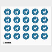 Sticker Rond Labrador Chien Baby shower Blue Boy Lab (Feuille)
