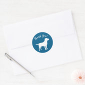 Sticker Rond Labrador Chien Baby shower Blue Boy Lab (Enveloppe)