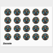 Sticker Rond Labrador de Noël (Feuille)