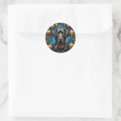 Sticker Rond Labrador de Noël (Sac)