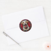 Sticker Rond labrador de Noël chien (Enveloppe)