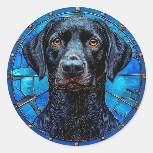 Sticker Rond Labrador en verre (Devant)