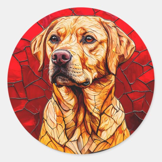 Sticker Rond Labrador en verre (Devant)
