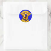 Sticker Rond Labrador en verre coloré (Sac)