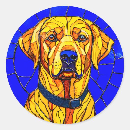 Sticker Rond Labrador en verre coloré (Devant)