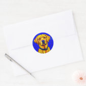 Sticker Rond Labrador en verre coloré (Enveloppe)