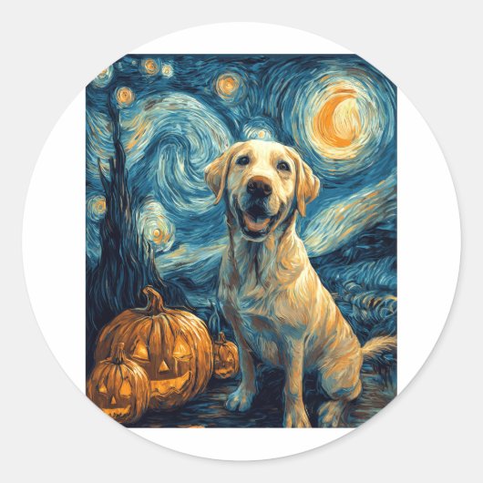 Sticker Rond Labrador jaune (2) (Devant)