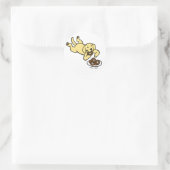 Sticker Rond Labrador jaune et beignets ! (Sac)
