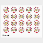 Sticker Rond Labrador jaune et vert avec coeur (Feuille)