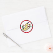 Sticker Rond Labrador jaune et vert avec coeur (Enveloppe)