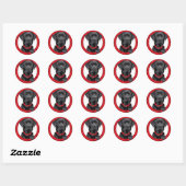 Sticker Rond Labrador noir drôle (Feuille)