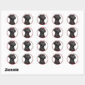 Sticker Rond Labrador noir drôle (Feuille)