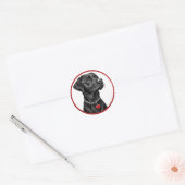Sticker Rond Labrador noir drôle (Enveloppe)