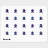 Sticker Rond Labrador - Noir Lab 4 juillet conception (Feuille)