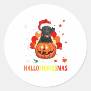 Sticker Rond labrador récupérateur Halloween-Noël