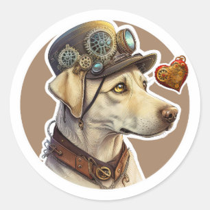 Sticker Rond Labrador Retriever Chien