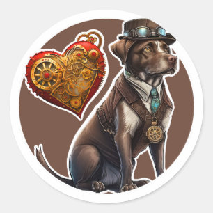 Sticker Rond Labrador Retriever Chien 2