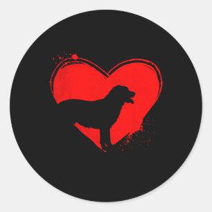 Sticker Rond Labrador Retriever Chien forme de coeur de chien V