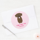 Sticker Rond Labrador Retriever Chien Saint-Valentin (Enveloppe)