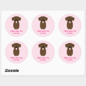 Sticker Rond Labrador Retriever Chien Saint-Valentin (Feuille)