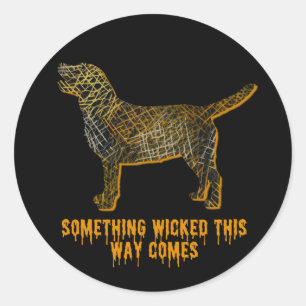 Sticker Rond Labrador Retriever Chien Silhouette amusant Hallow