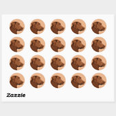 Sticker Rond Labrador Retriever (Chocolat) Peinture - Chien Art (Feuille)