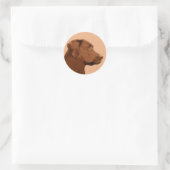 Sticker Rond Labrador Retriever (Chocolat) Peinture - Chien Art (Sac)