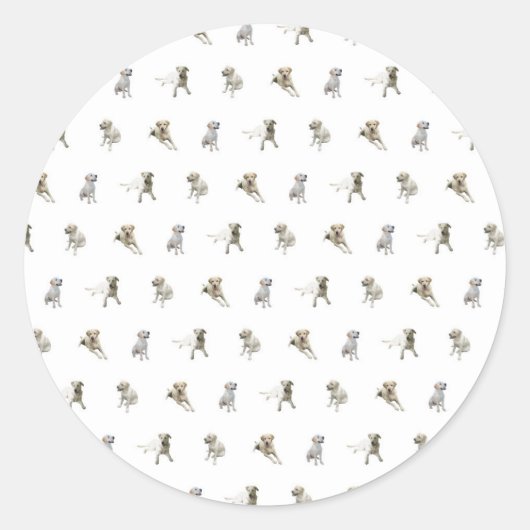 Sticker Rond Labrador Retriever Motif (blanc) (Devant)